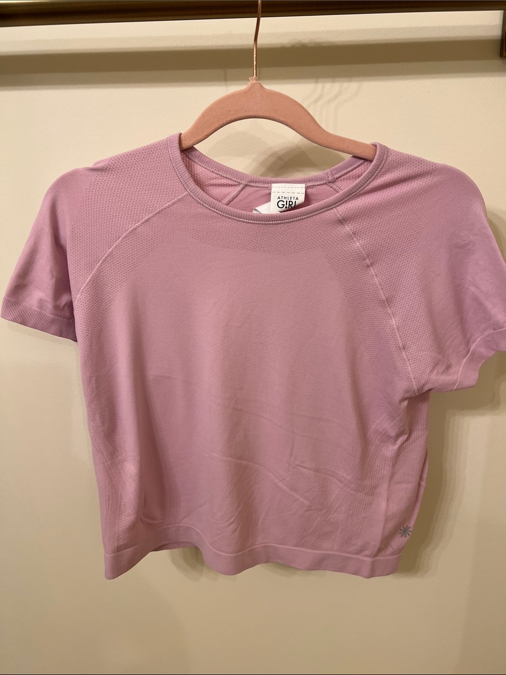 Athleta Pink Lavender Short-Sleeve Athletic Tee